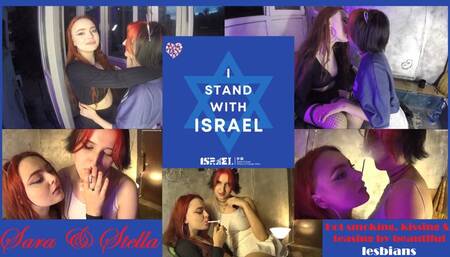 Hot smoking, kissing and teasing by beautiful lesbians