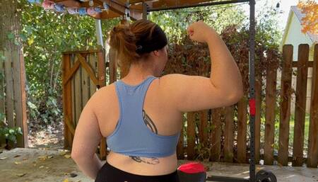 Flexing Outside Showing Off Muscles Pt 2