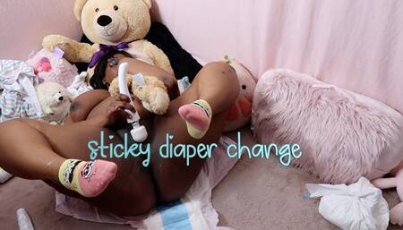 Sticky Diaper Change