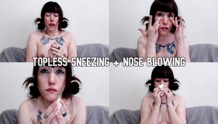 Topless Sneezing + Nose Blowing [HD] [WMV]