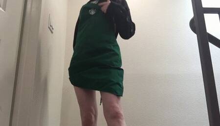 Tits Out Barista Rubs Clit and Pees in Your Coffee