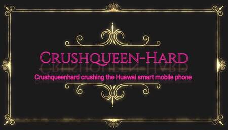 Crushing the huawai mobile smart phone very hard and intensive into dust