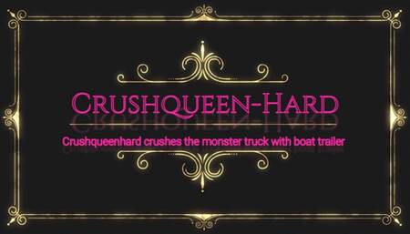 Crushing Crush the Monster truck with boat trailer in nylons and wooden heels extrem hard