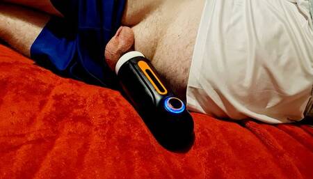 Miss M uses a male masturbator on a tied up footballer -BBW domination,BBW Bondage,female domination,soccer kit,football kit,amateur,male bondage,man in bondage,man tied up,socks,taped up,duct tape,duct taped,gay bondage,topofthepot,sex toy,