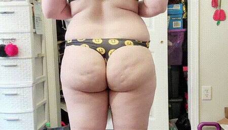 Smiley Face Thong & Ass Flexing