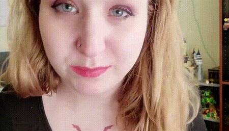 Punk Rock Girl & Purple Vibe & Realistic Dildo Masturbation