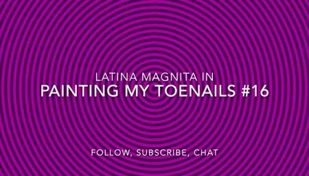 Painting My Toe Nails In a Cheerleaders Outfit