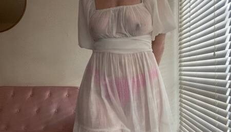 ENF- Wet Dress Is See-Through!