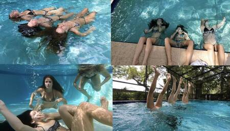 Three Girl Pool Playtime