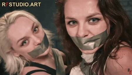 Sayori and Sestra - Double tape bondage on chairs (FULL HD MP4)