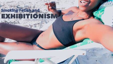 Dandara Domme Smoking and exhibitionism in the beach