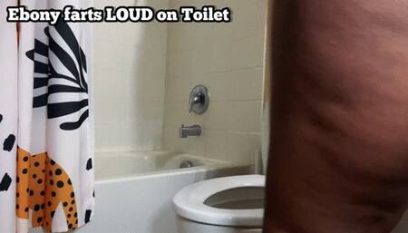 Ebonybooty49 Farting Nice Loud into Porcelain