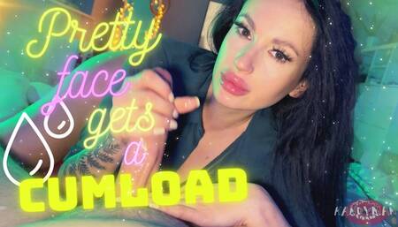 Pretty Face Gets A CUMLOAD