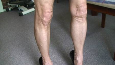 Lilly, the vintage stockings, her granny body, the bending over