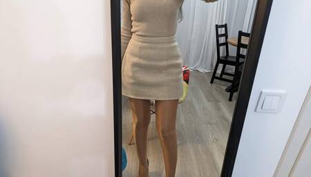 nylons legs, high heels dangling