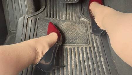 Trixie Love enjoying her new black and red ombré patent heels