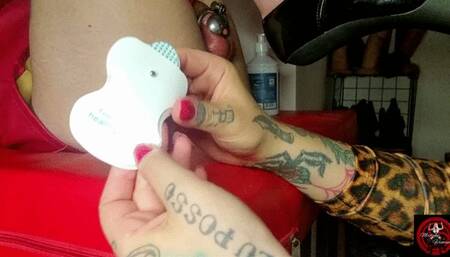 ELECTRIC PLAY WITH CHASTITY AND IMMOBILIZATION