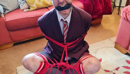 Miss M captures a naughty schoolboy on Halloween -BBW domination,BBW bondage,man in bondage,male bondage,man tied up,schoolboy,school uniform,socks,cross-legged,topofthePot,rope bondage,female domination,gay bondage,amateur,bound and gagged man,