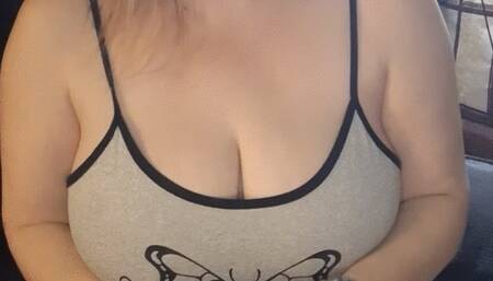 smoking a cork cigarette for you in a grey dress