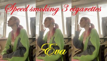 Eva speedsmoking 3 cigarettes (HD)