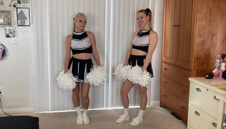 Sexy Teen Cheerleaders Suck Cock