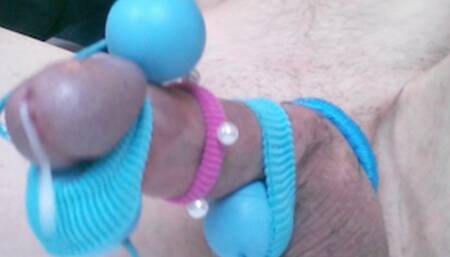 hands free orgasm with help of vibrating anal beads