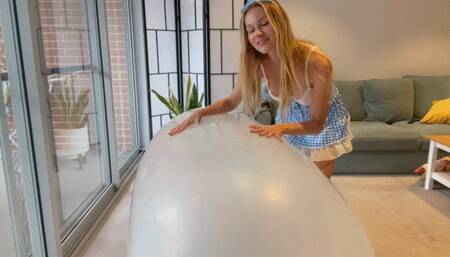 Riding MOAB airship balloon naked until it pops!