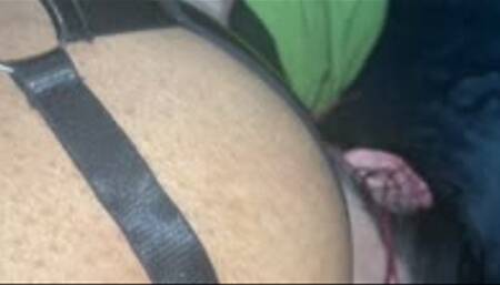 Smothering  sissy slut Elsa with breast with Elsa in Chasity