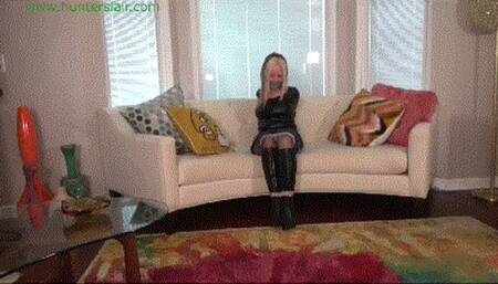 Pretty neighbor girl tightly tied in a breast bound chickenwing hogtie (MP4 HD 14000kbps)