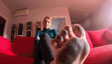 GABRIELLA - Custom clip - Dirty feet licking, face stomping (POV and giantess style)