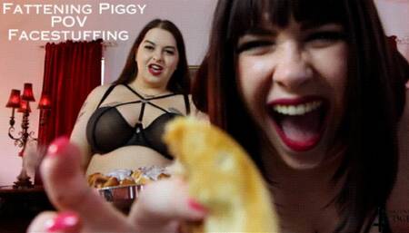 Fattening Piggy POV Facestuffing WMV - a Femdom POV Fat Immobilization Roleplay with Sydney Screams and Jane Judge