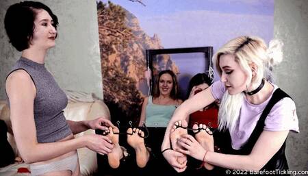 Sexy Sonya and Stacy tickle the soles of amateur girls Angela and Natalia in the stocks (Part 2 of 4) #20220520
