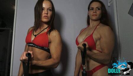 2 strong ladies oiling each other