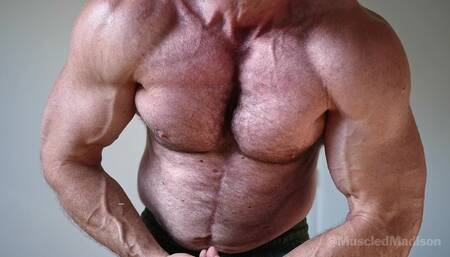 Madison Flexes and Poses His Muscles in Briefs