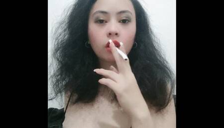 CUSTOM : PART 2 - Smoking Marlboro white CLOSE UP in ALL LEATHER