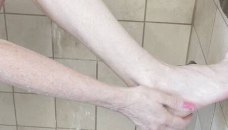 Leg Shaving Adventure at shower