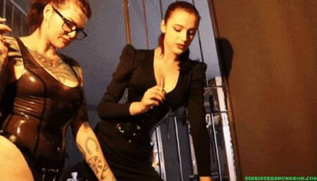 SinSisters Dungeon ashtray prisoner (Melisande Sin & Lady Perse) [720p]