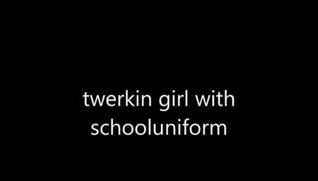 schoolgirl shakes her magnificent ass