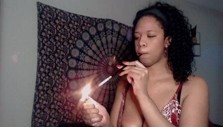 Smoking In Red Lingerie With A Cigarette Holder 720p MP4