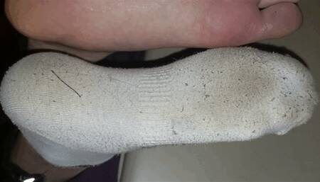 Sonya - Removing two pairs of socks after gym with double cumshot [dirty feet, foot worship, footjob] (1080p)