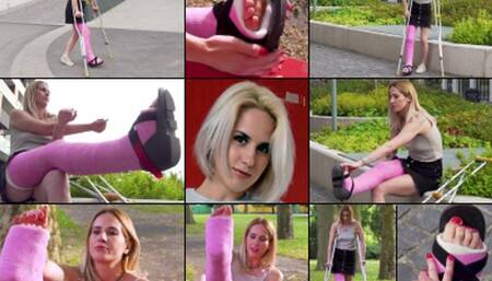 Amydouxxx LLC Crutching and Dealing with an Ill Fitting Cast Sandal & Foot Play (in HD 1920X1080)