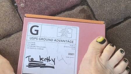 Unboxing Joy: Opening a Package with New Socks Using My Feet