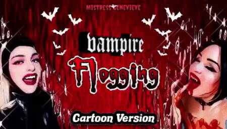 CARTOON VERSION Leather Vampire Femdom Flogs you (MP4 format)