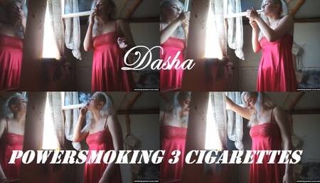 Powersmoking 3 cigarettes by Dasha