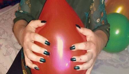 Black nails blow up balloons WMV
