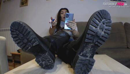 Blackmailed to lick boots FULL