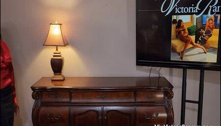 Performance Review - Sexy, Silky Secretary Victoria Ransom Strips for you in her Office! Satin Blouse - Beautiful Black Girl - POV Striptease! WMV Version