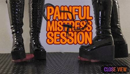 Painful Mistress Session in Heavy Chunky Platform Black CBT Boots (Close Version) - TamyStarly - Shoejob, Bootjob, Ballbusting, Trample, Trampling, Crush, Stomp