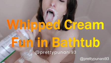 Whipped Cream Fun in Bathtub