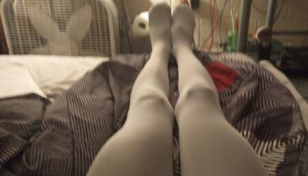 I Have My Green 50 Denier Tights on Under My Faux Skin Brown Tights on Under My White Tights.